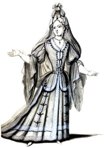 Jean Berain - 43 dessins de costume - 23 Costume féminin