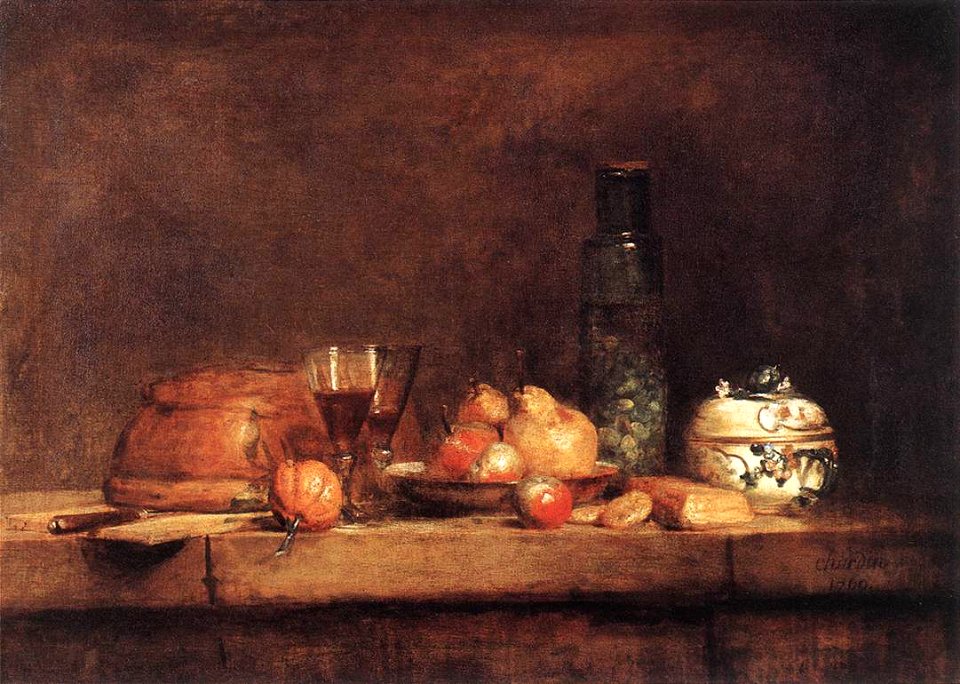 Jean Siméon Chardin - Still-Life with Jar of Olives - WGA04777