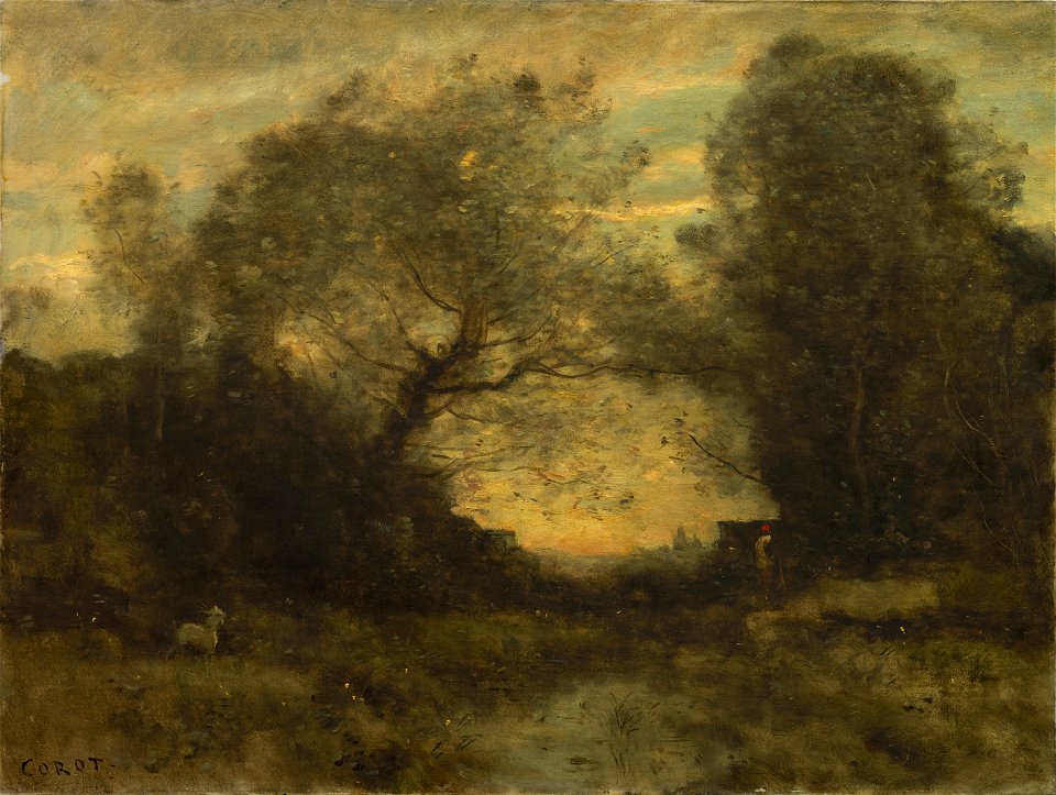 Jean Baptiste Camille Corot - The Pond at the Entrance of the Woods - 1951.330 - Cleveland Museum of Art