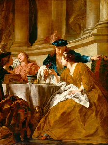 Jean François de Troy - Luncheon with Figures in Masquerade Dress - 77.72 - Detroit Institute of Arts