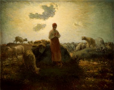 Jean François Millet - The Keeper of the Herd - 1922.4462 - Art Institute of Chicago. Free illustration for personal and commercial use.