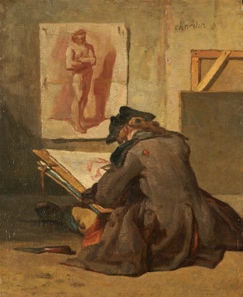 Jean Siméon Chardin - Young Student Drawing - Google Art Project