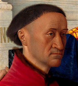 Jean Fouquet - Etienne Chevalier with St. Stephen - detail 02. Free illustration for personal and commercial use.
