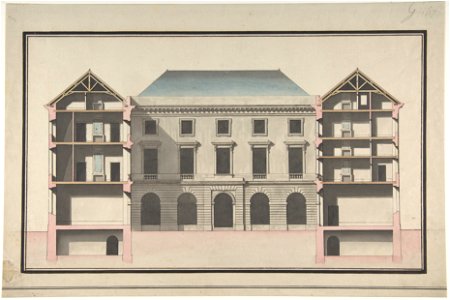 Jean François Chalgrin, Design for the Collège de France, Paris - Elevation of Court Front 2