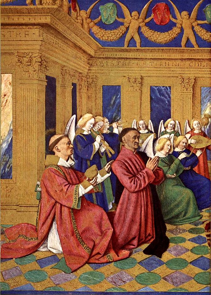 Jean Fouquet - Étienne Chevalier and His Patron Saint - WGA08025
