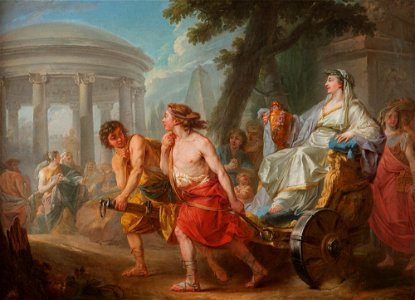 Jean Bardin - Cleobis and Biton with Cydippe in the Front of Hera Temple - MNK XII-A-631 - National Museum Kraków
