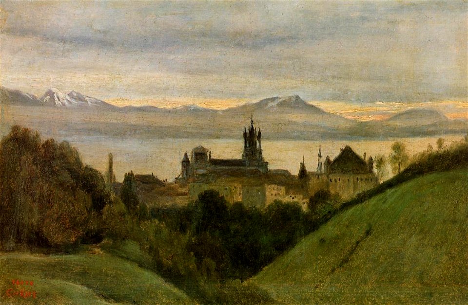 Jean-Baptiste Camille Corot Between Lake Geneva and the Alps