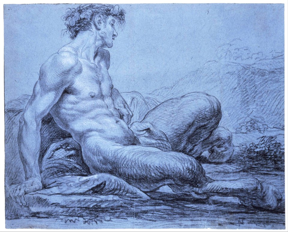 Jean Restout II (the Younger) - A Seated Faun - Google Art Project