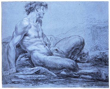 Jean Restout II (the Younger) - A Seated Faun - Google Art Project