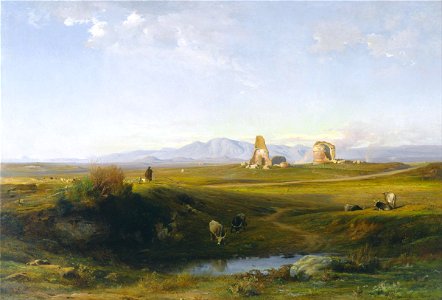 Jean-Achille Benouville - A View of the Roman Countryside - Google Art Project. Free illustration for personal and commercial use.
