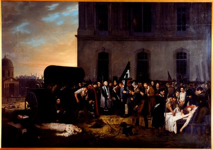 Jean Alphonse Rœhn - Inhumation provisoire des victimes de Juillet devant la colonnade du Louvre - P300 - Musée Carnavalet