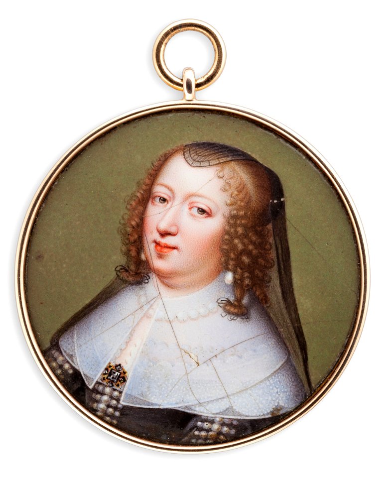 Jean Louis Petitot - Anna of Austria, Queen of France - S 418 - Finnish National Gallery