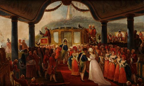 Jean-Baptiste Debret - Estudo para Desembarque de Dona Leopoldina no Brasil