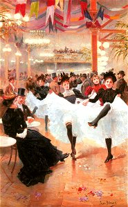 Jean Béraud Le Cafe de Paris. Free illustration for personal and commercial use.