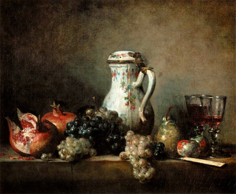 Jean Siméon Chardin - Grapes and Pomegranates - WGA04780