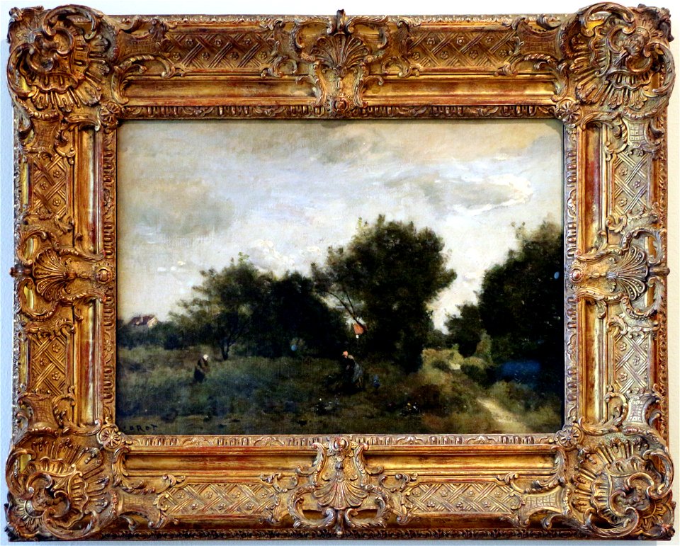 Jean-baptiste camille corot, il sentiero della fattoria - luzancy, 1865-70 ca