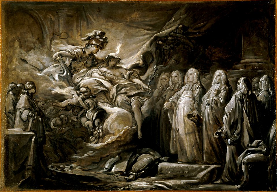 Jean-Baptiste Deshays - Le Prévôt des marchands et les Échevins de la Ville de Paris , allégorie au traité de Paris (10 février 1763) - P1712 - Musée Carnavalet