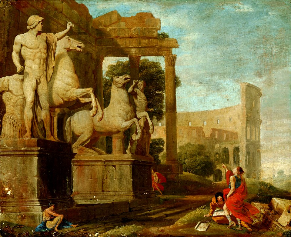 Jean Lemaire - Ruinenlandschaft mit Dioskuren und Kolosseum - GG 5760 - Kunsthistorisches Museum