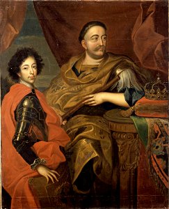 Jean III Sobieski, roi de Pologne avec un de ses fils