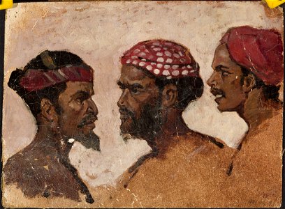 Jean Lulves - Study of three heads (Arabs) - M.Ob.865 MNW - National Museum in Warsaw