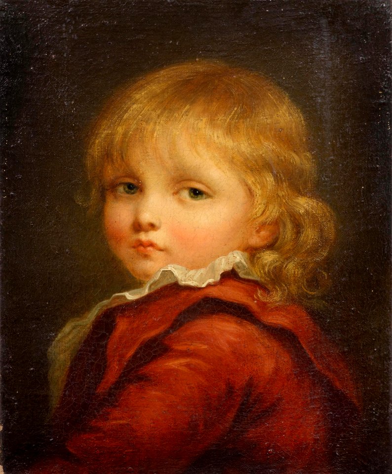 Jean-Baptiste Greuze Bildnis eines Knabens mit rotem Mantel c1790