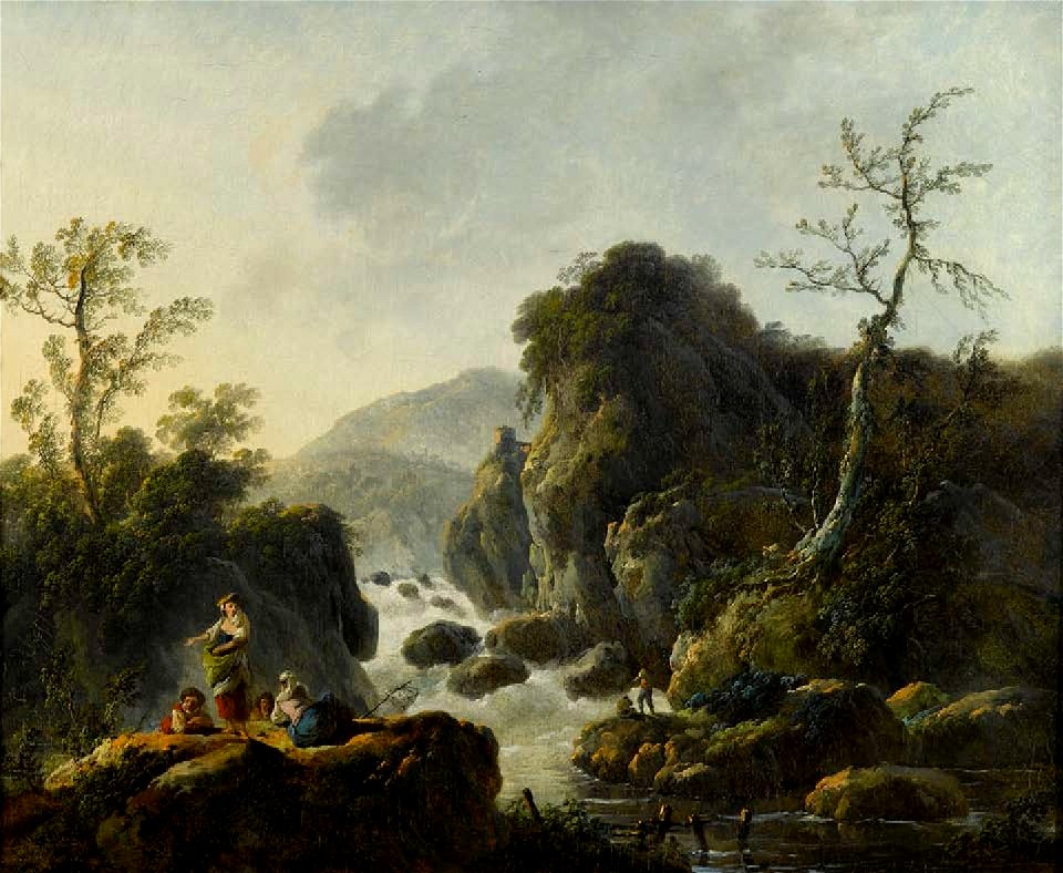 Jean Baptiste Pillement - A Mountainous River Landscape