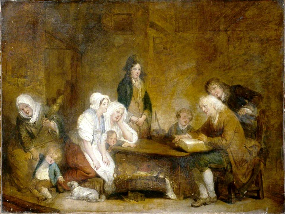 Jean-Baptiste Greuze (1725-1805) - Family Worship - FA000658 - Brighton Museum ^ Art Gallery