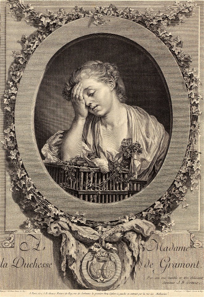 Jean Jacques Flipart - Greuze - l'oiseau mort