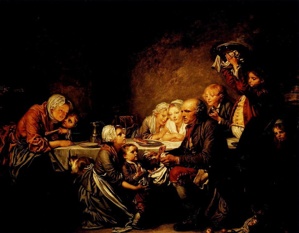 Jean-Baptiste Greuze - Epiphany (Le gâteau des rois) - WGA10663