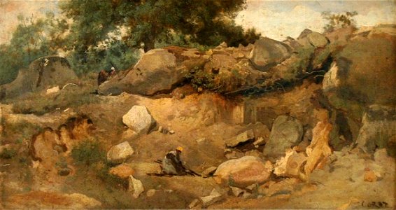 Jean-Baptiste Camille Corot - Steengroeve van Chaise-Marie in Fontainebleau
