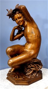 Jean-baptiste carpeaux, ragazza con la conchiglia, bronzo. Free illustration for personal and commercial use.