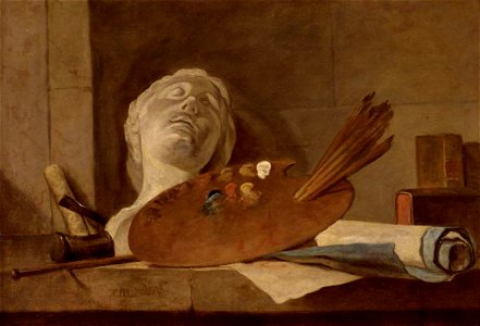Jean Siméon Chardin - The Attributes of Painting and Sculpture - WGA04736