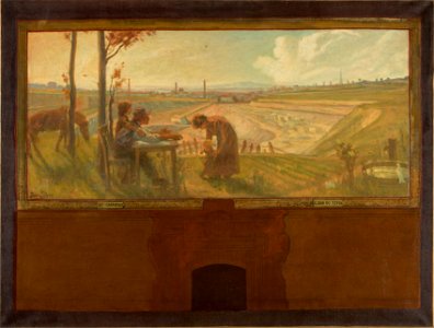 Jean Joseph Enders - Esquisse pour la mairie de Vanves , Les carrières - Le jour du repos - PPP3983 - Musée des Beaux-Arts de la ville de Paris