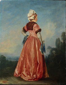 Jean-Antoine Watteau - Polish woman (La femme polonaise) - M.Ob.697 MNW - National Museum in Warsaw. Free illustration for personal and commercial use.