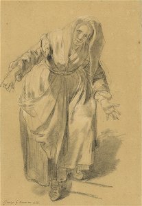 Jean-Baptiste Greuze (French - Old Woman with Arms Outstretched (Study for The Neapolitan Gesture) - Google Art Project