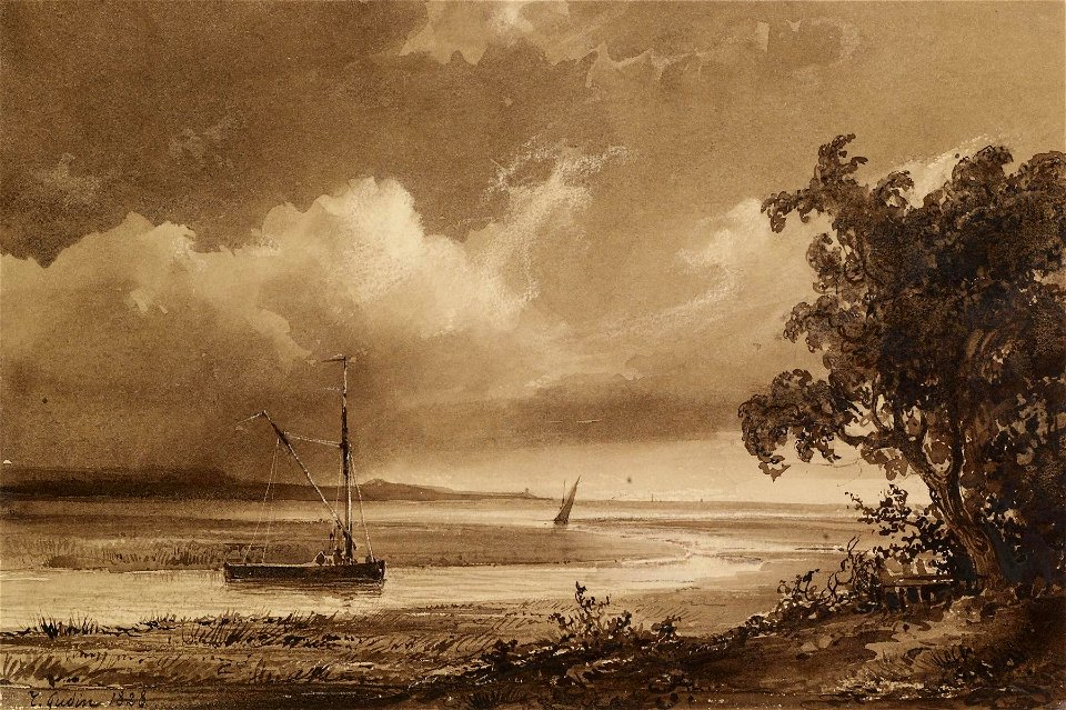 Jean-Antoine-Théodore de Gudin - Riverscape with Boats - Walters 371631