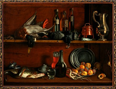 Jean Valette-Falgores Penot - Trompe-l'oeil – cabinet in the pantry with wild fowls, fish and fruit - Dep.6075 MNW - National Museum in Warsaw