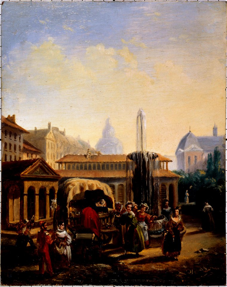 Jean-Baptiste Lecœur - Le marché Saint-Martin, vers 1835 - P942 - Musée Carnavalet