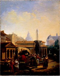 Jean-Baptiste Lecœur - Le marché Saint-Martin, vers 1835 - P942 - Musée Carnavalet