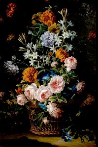 Jean-Baptiste Monnoyer (1636-1699) - Flowers in a Basket - NCM 1990-504 - Nottingham Castle Museum and Art Gallery