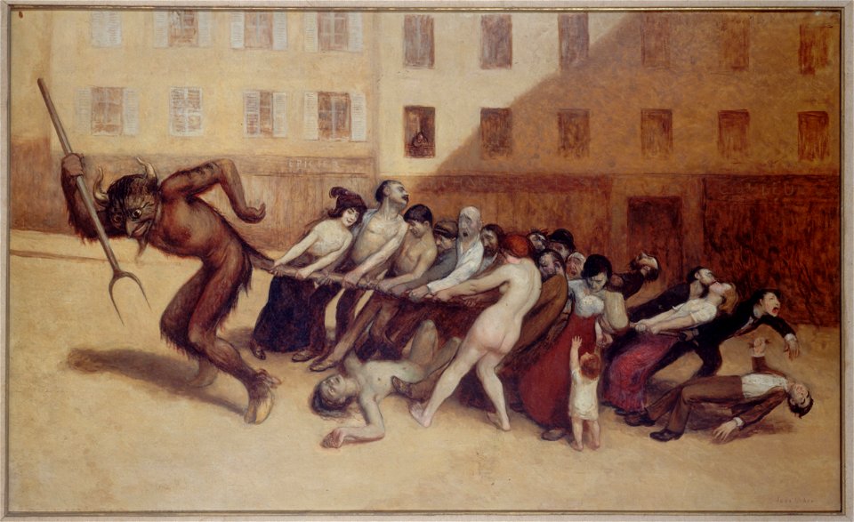 Jean Veber - Les Parisiens tirant le diable par la queue - P2791 - Musée Carnavalet