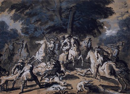 Jean-Baptiste Oudry - Chasse à verrat (1730s)