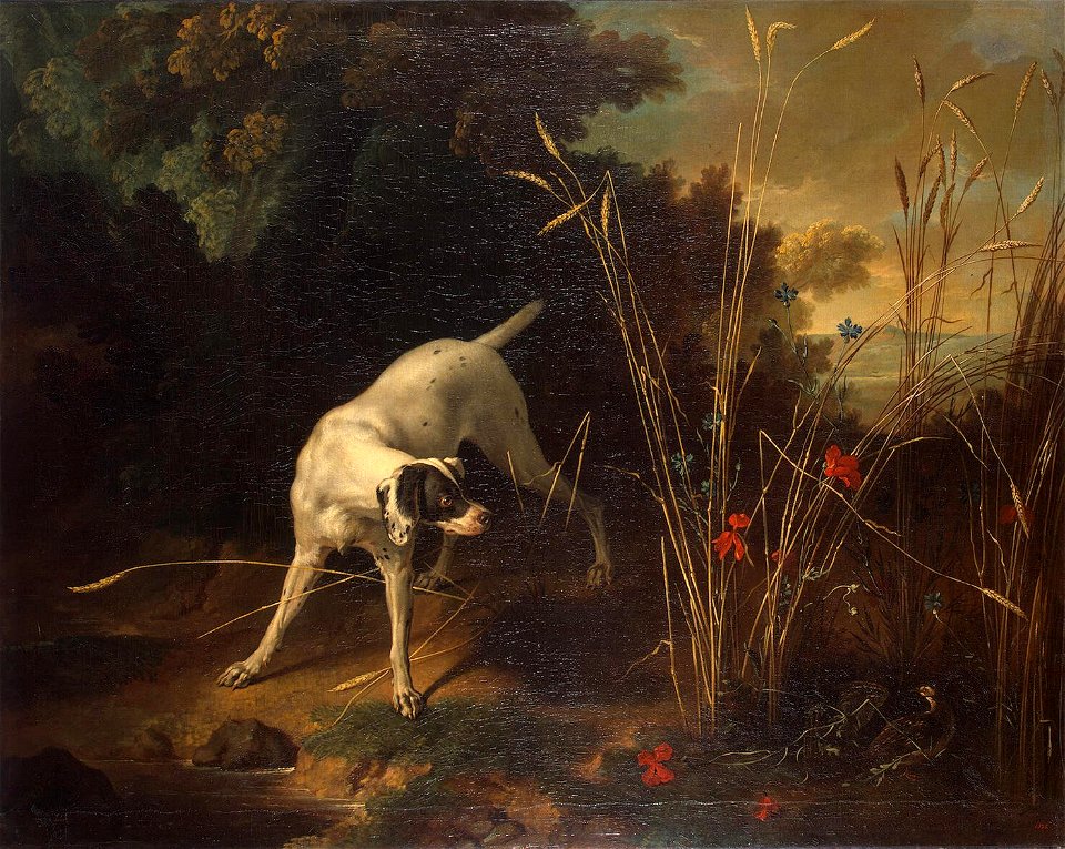 Jean-Baptiste Oudry - Dog Pointing a Partridge - WGA16781