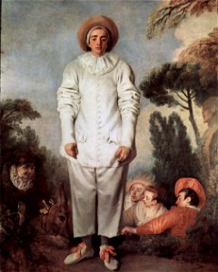 Jean-Antoine Watteau - Pierrot, dit autrefois Gilles. Free illustration for personal and commercial use.