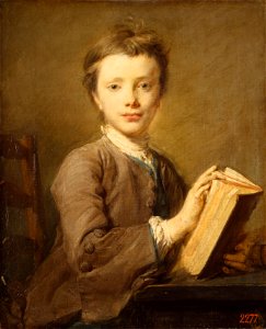 Jean-Baptiste Perronneau - Portrait of a Boy with a Book - WGA17219. Free illustration for personal and commercial use.