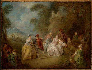 Jean-Baptiste Pater - Courtly Scene in a Park - 1957.28 - Yale University Art Gallery. Free illustration for personal and commercial use.