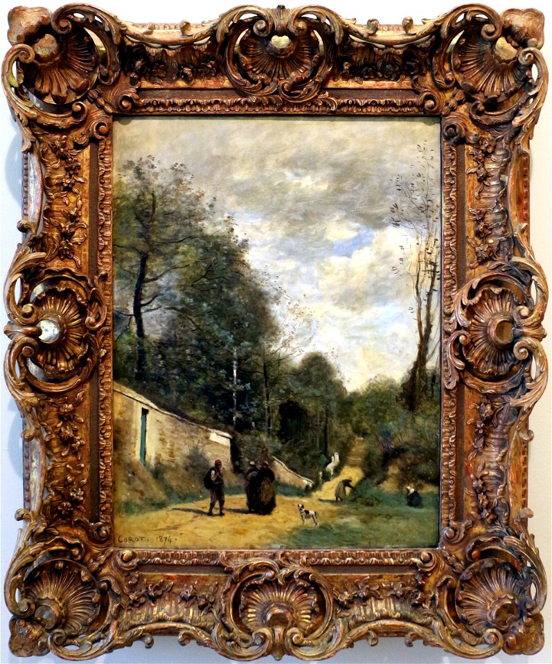 Jean-baptiste camille corot, ville d'avray, il sentiero verso la stazione, 1874