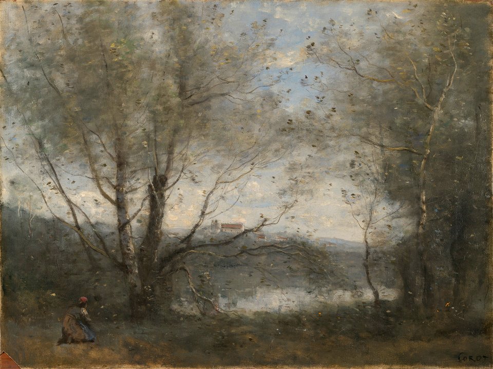 Jean-Baptiste-Camille Corot - A Pond Seen through the Tree - 1984.32.4 - Yale University Art Gallery