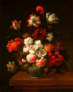 Jean-Baptiste Monnoyer (1636-1699) (follower of) - Flowers in a China Vase - 1246469 - National Trust. Free illustration for personal and commercial use.