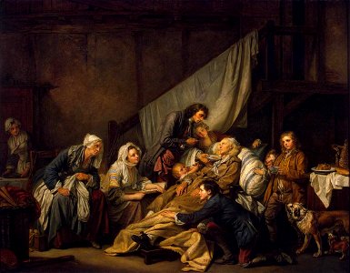 Jean-Baptiste Greuze - Filial Piety - WGA10664. Free illustration for personal and commercial use.